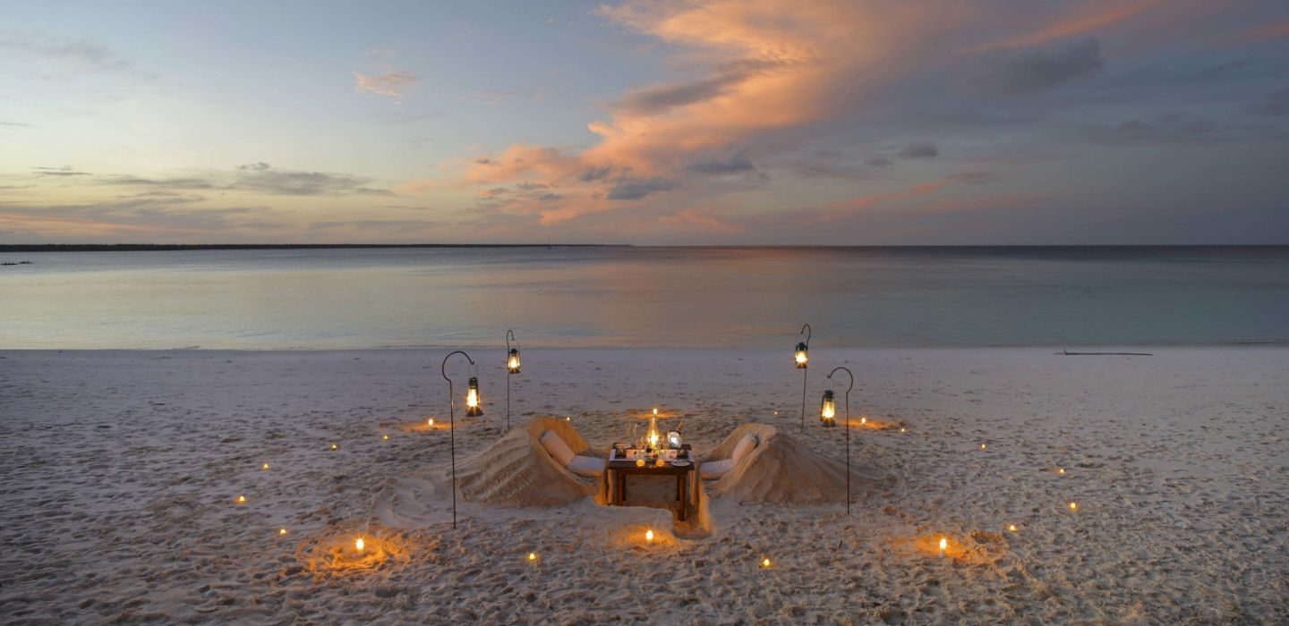 And Beyond Mnemba Island beach dining