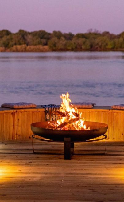 Victoria Falls River Lodge Riverside Villa Zimbabwe fire pit