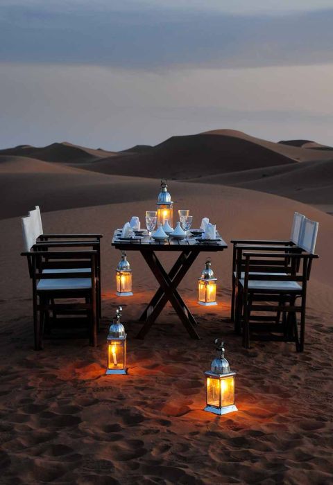 Azalai desert camp table