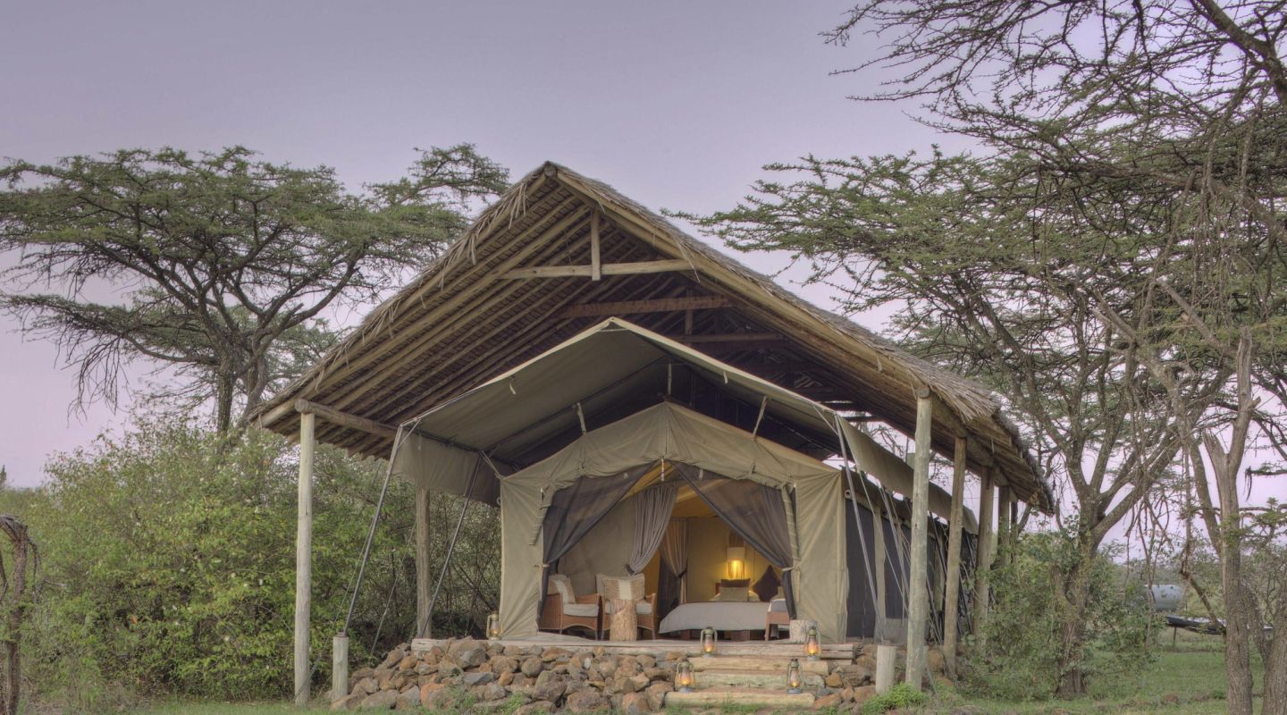 Naboisho Tent exterior at dawn